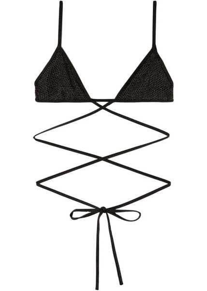 Bikini Palm Angels Lurex Bikini Triangle With Criss-Cross Lace-Up Green Femei (BM 17061821) 1