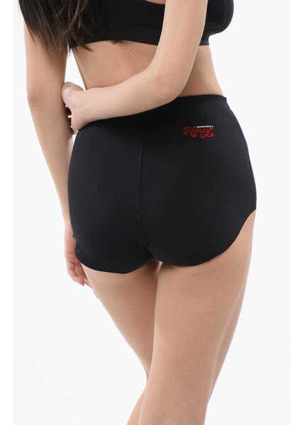 Lenjerie intima DSQUARED2 Honey High-Waisted Hot Pants With Contrasting Logo Black Femei (BM 17061854) 2