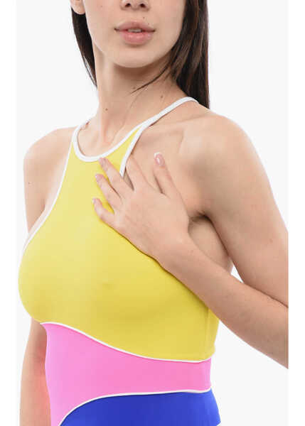 Costume de baie intregi DSQUARED2 Tricolour Stretch Nylon One-Piece Swimsuit Blue Femei (BM 17061857) 3