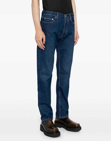 Blugi drepti Off-White For Ever Mid Waisted Tapered Fit Jeans 18Cm Blue Barbati (BM 17061860) 3