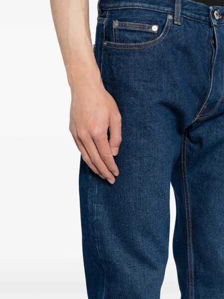 Blugi drepti Off-White For Ever Mid Waisted Tapered Fit Jeans 18Cm Blue Barbati (BM 17061860) 5