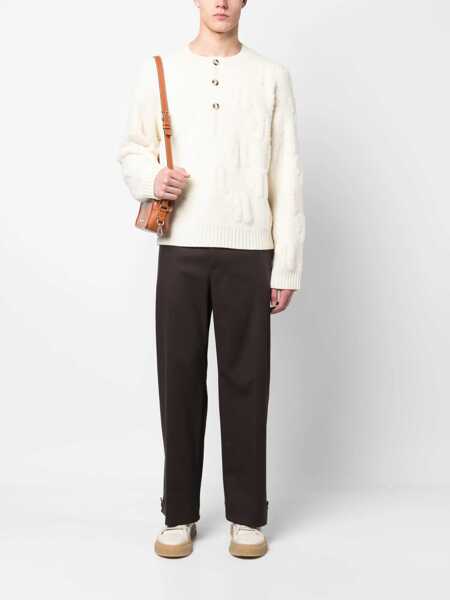 Pulovere Nanushka Wool And Nylon Figlo 3-Buttons Sweater White Barbati (BM 17062010) 2