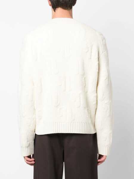 Pulovere Nanushka Wool And Nylon Figlo 3-Buttons Sweater White Barbati (BM 17062010) 4