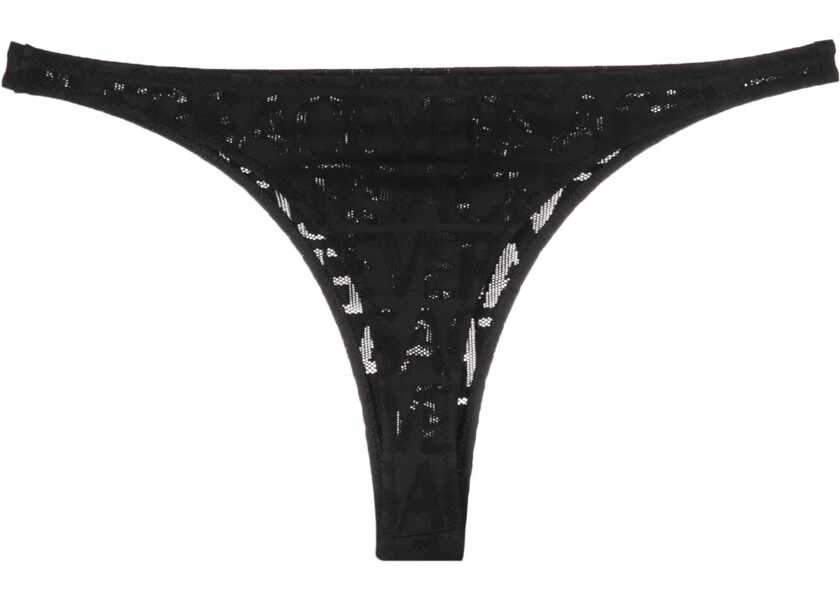 Bikini Versace Logoed Jaquard Bikini Bottom Black Femei (BM 17062022) 2