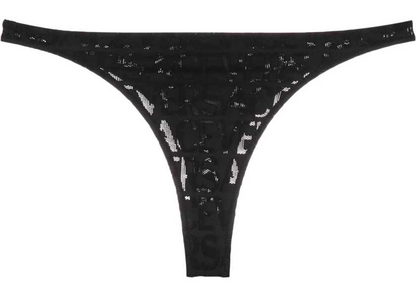 Bikini Versace Logoed Jaquard Bikini Bottom Black Femei (BM 17062022) 1