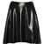 Versace Metallic-Effect Miniskirt With Lace-Up Detailing Black