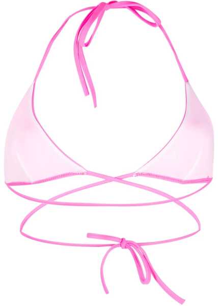 Sutiene DSQUARED2 Braided Triangle Bikini Top Pink Femei (BM 17062046) 2