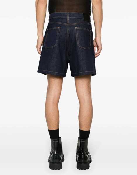 Pantaloni scurti Off-White Raw Wash 90Slogo Embroidered Denim Shorts Blue Barbati (BM 17062055) 4