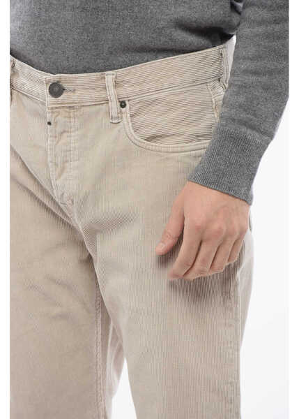 Pantaloni casual AllSaints Corduroy Curtis 5 Pockets Pants Beige Barbati (BM 17062226) 3
