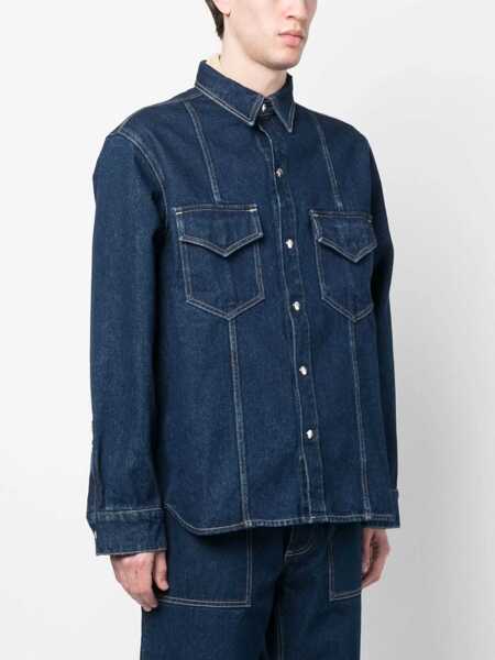 Jachete Nanushka Utility Denim Tristo Jacket Blue Barbati (BM 17062232) 3