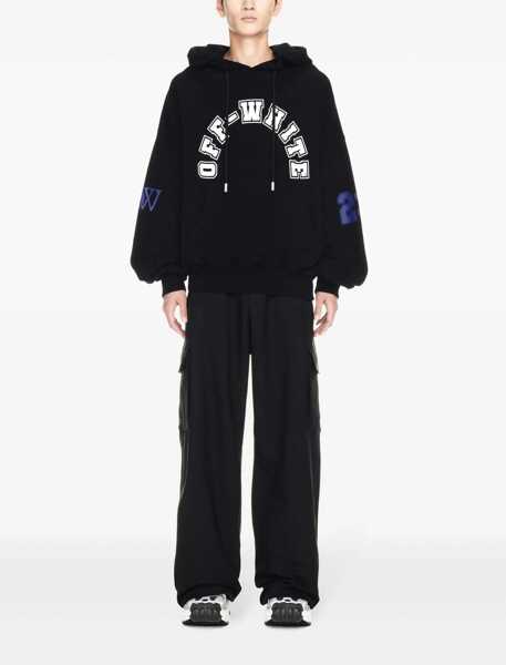 Bluze de trening Off-White Brushed Cotton Football Printed Hoodie Black Barbati (BM 17062292) 2