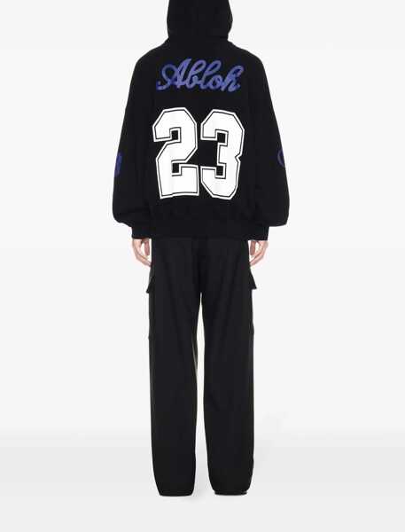 Bluze de trening Off-White Brushed Cotton Football Printed Hoodie Black Barbati (BM 17062292) 4