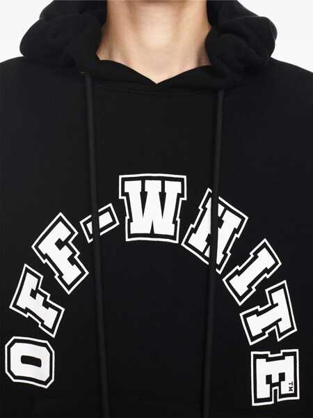 Bluze de trening Off-White Brushed Cotton Football Printed Hoodie Black Barbati (BM 17062292) 5