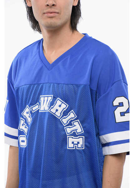 Tricouri Off-White Embroidered Mesh Football T-Shirt Blue Barbati (BM 17062295) 3