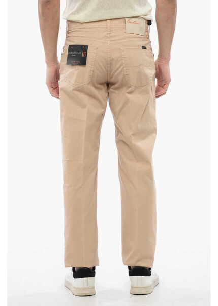 Pantaloni casual CORNELIANI Id Solid Color Stretch Cotton 5-Pocket Pants Beige Barbati (BM 17062409) 2