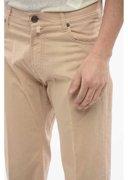 Pantaloni casual CORNELIANI Id Solid Color Stretch Cotton 5-Pocket Pants Beige Barbati (BM 17062409) 3