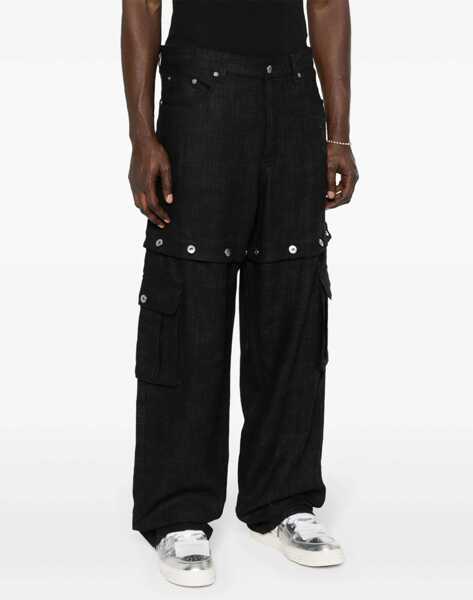Pantaloni casual Off-White Linen 90Slogo Pants With Modular Design Blue Barbati (BM 17062418) 3