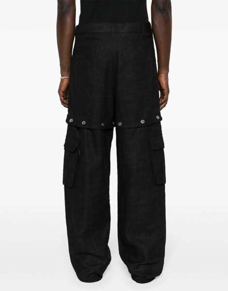 Pantaloni casual Off-White Linen 90Slogo Pants With Modular Design Blue Barbati (BM 17062418) 4