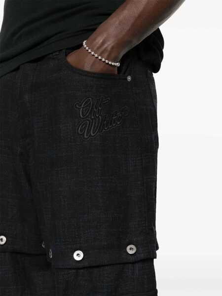 Pantaloni casual Off-White Linen 90Slogo Pants With Modular Design Blue Barbati (BM 17062418) 5