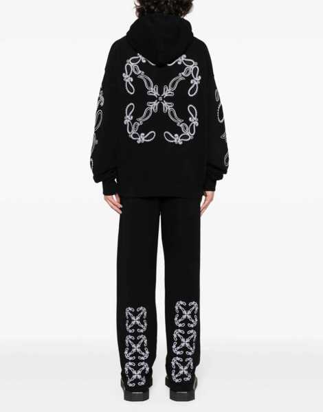 Pantaloni de trening Off-White Brushed Cotton Bandana Embroidered Joggers Black Barbati (BM 17062421) 2