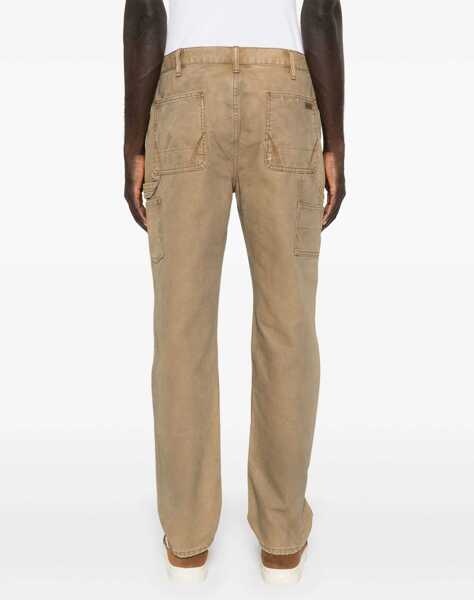 Pantaloni casual AllSaints Straight Fit Curtis Carpenter Pants Brown Barbati (BM 17062427) 4