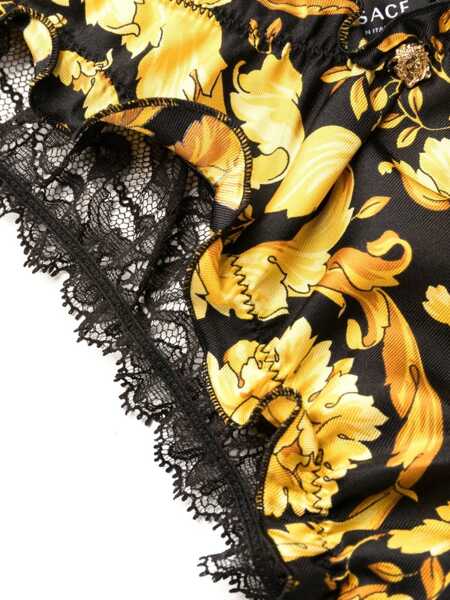 Lenjerie intima Versace Lace Slip With Barocco Motif Black Femei (BM 17062439) 3