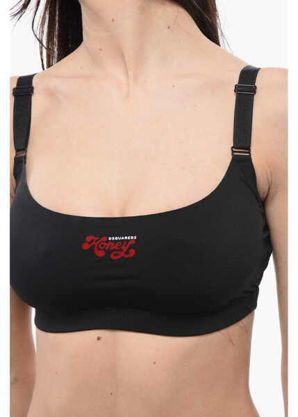 Sutiene DSQUARED2 Sporty Bra With Flocked Logo Black Femei (BM 17062457) 3