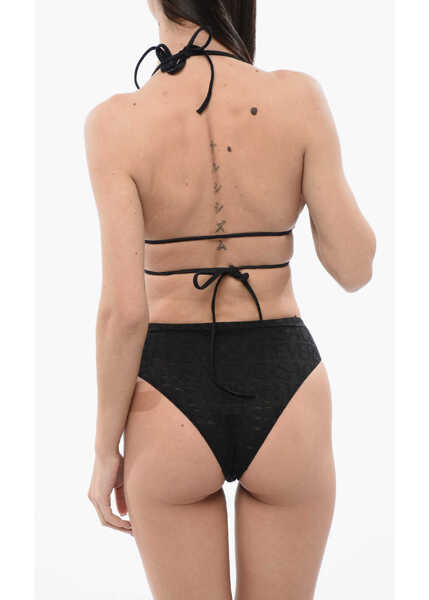 Sutiene DSQUARED2 Solid Color Triangle Bikini Top Black Femei (BM 17062460) 2