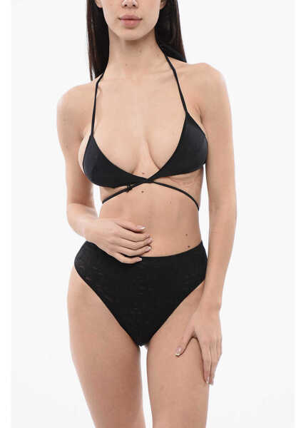 Sutiene DSQUARED2 Solid Color Triangle Bikini Top Black Femei (BM 17062460) 1