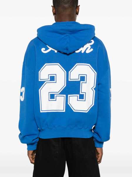Bluze de trening Off-White Brushed Cotton Football Printed Hoodie Blue Barbati (BM 17062472) 4