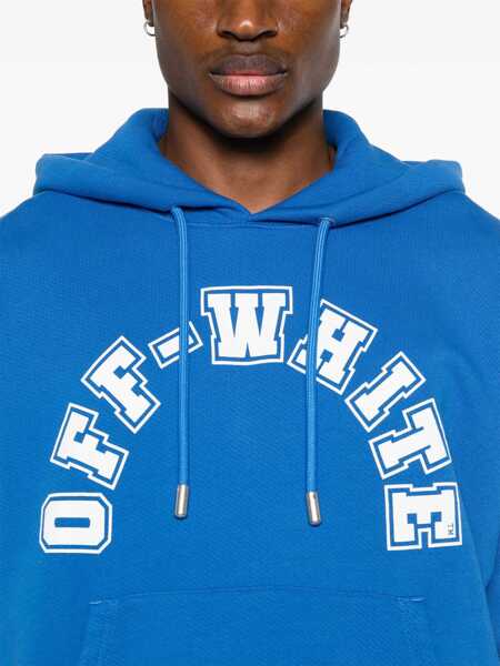 Bluze de trening Off-White Brushed Cotton Football Printed Hoodie Blue Barbati (BM 17062472) 5