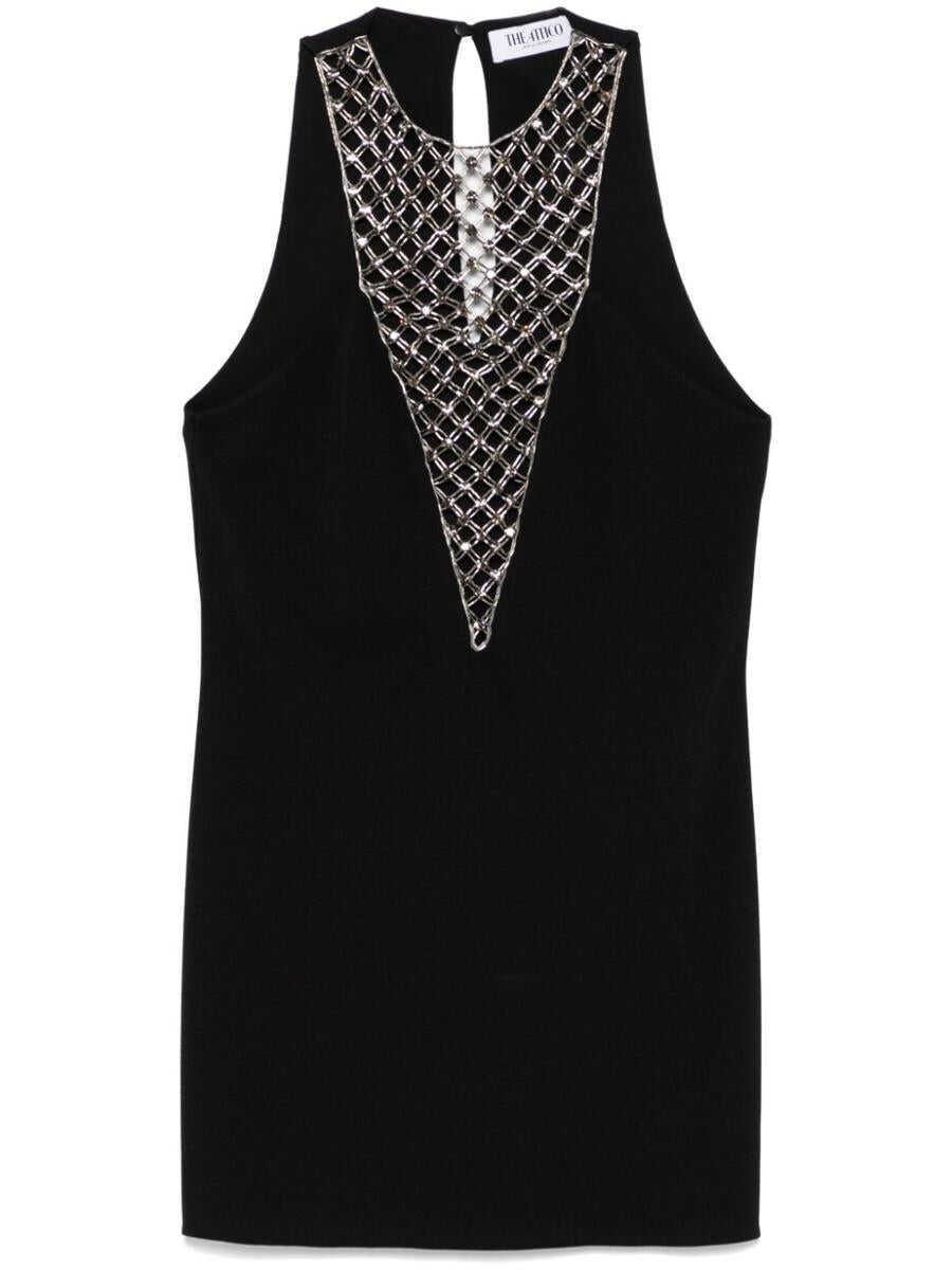 Rochii THE ATTICO The Attico Short Dress With Beaded Decoration Black Femei (BM 17067244) 1