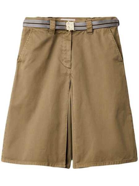 Fuste Miu Miu Miu Miu Garment-Dyed Cotton Midi Skirt OLIVA Femei (BM 17072197) 1