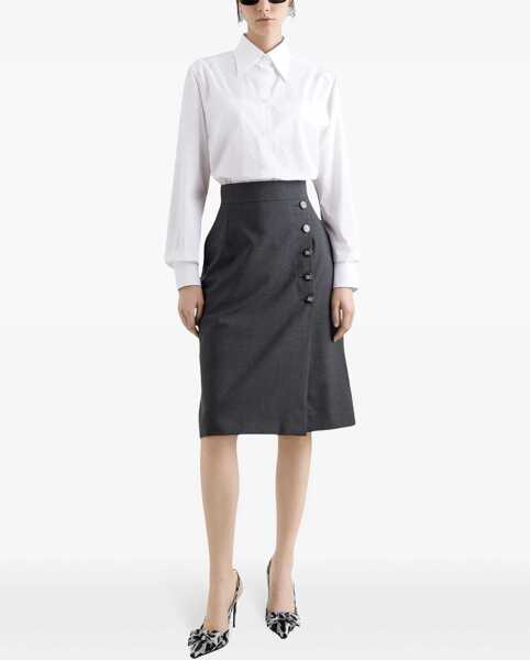 Fuste casual Dolce & Gabbana Wool Midi Skirt GREY Femei (BM 17074331) 2