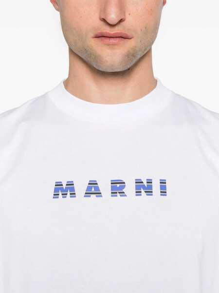 Tricouri Marni T-Shirt With Logo WHITE Barbati (BM 17074616) 4