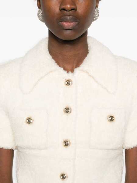 Bluze Self-Portrait Knitted Tops. BEIGE Femei (BM 17074754) 5