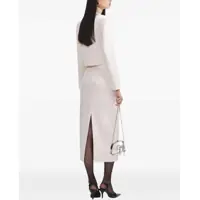 Imbracaminte Dama pagina 215 - Fuste casual Self-Portrait Satin Midi Skirt With 3D Flowers IVORY Femei (BM 17074832) - B-mall.ro