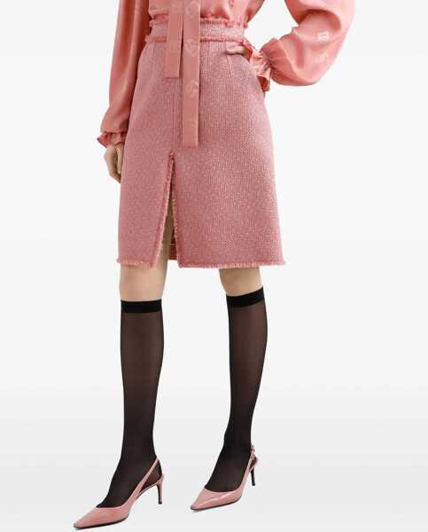 Fuste casual Dolce & Gabbana Rachel Tweed Midi Skirt PINK Femei (BM 17074859) 4