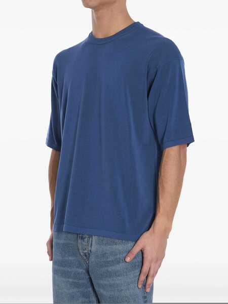 Tricouri Roberto Collina Knit T-Shirt BLUE Barbati (BM 17075069) 2