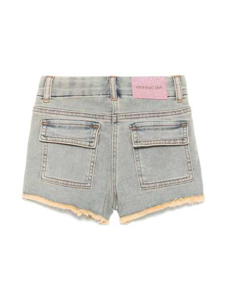 Pantaloni scurti Monnalisa PEACH BLOSSOM PRINTED DENIM SHORTS Gray Fete (BM 17075200) 2