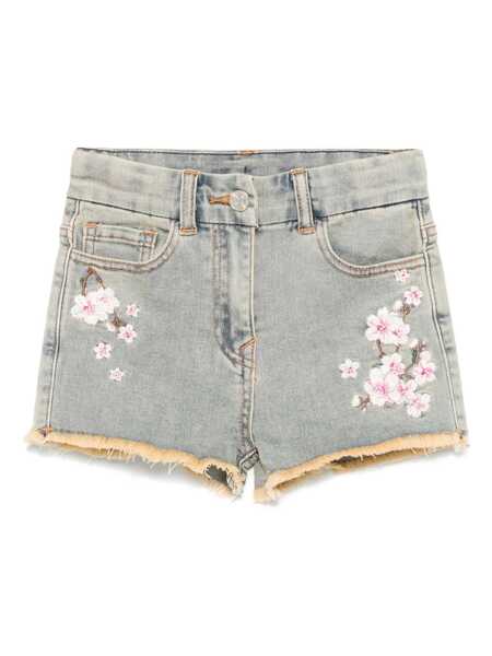 Pantaloni scurti Monnalisa PEACH BLOSSOM PRINTED DENIM SHORTS Gray Fete (BM 17075200) 1