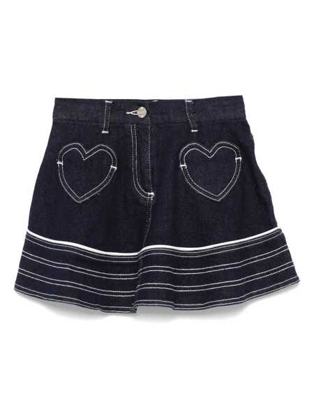 Fuste Monnalisa DENIM SKIRT WITH HEART POCKETS Blue Fete (BM 17075218) 1