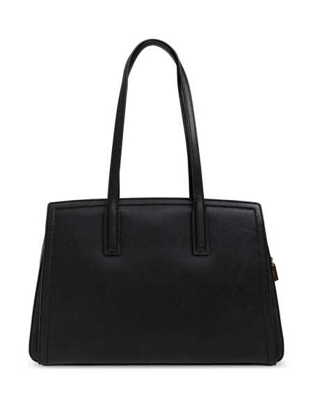 Genti de mana Michael Kors Laila Medium Black Handbag With Logo Lettering And Metallic Pendant On The Front In Leather Woman Black Femei (BM 17077660) 3