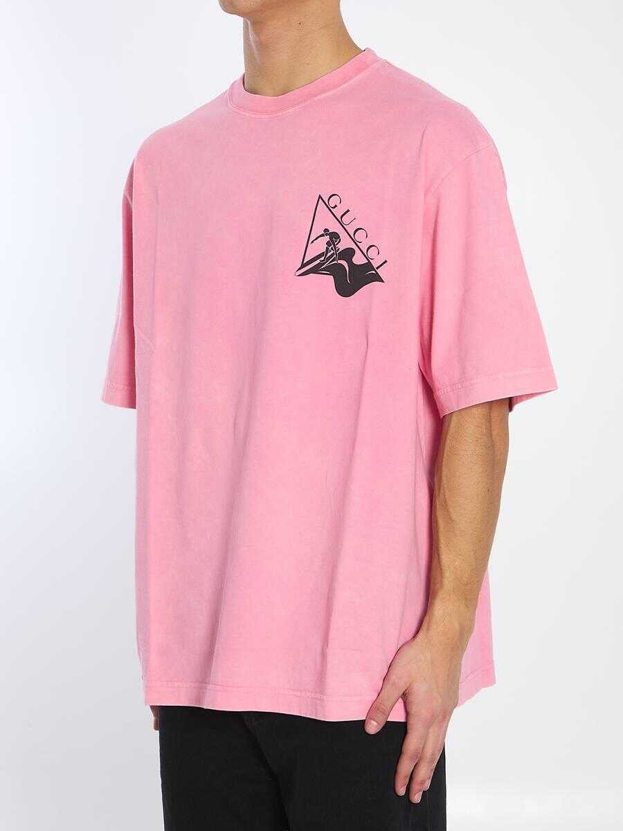 Tricouri Gucci Surf Print T-Shirt PINK Barbati (BM 17077816) 2