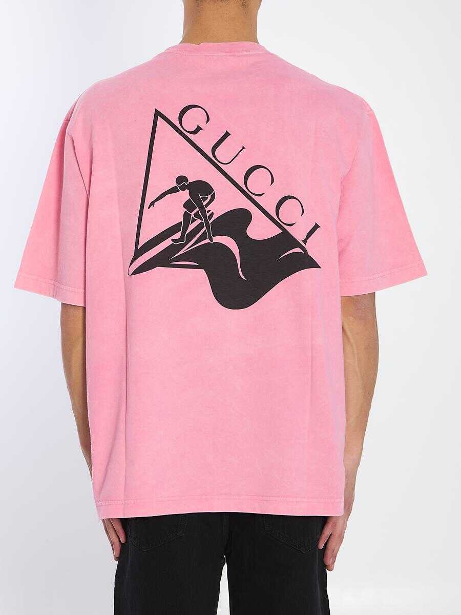 Tricouri Gucci Surf Print T-Shirt PINK Barbati (BM 17077816) 4