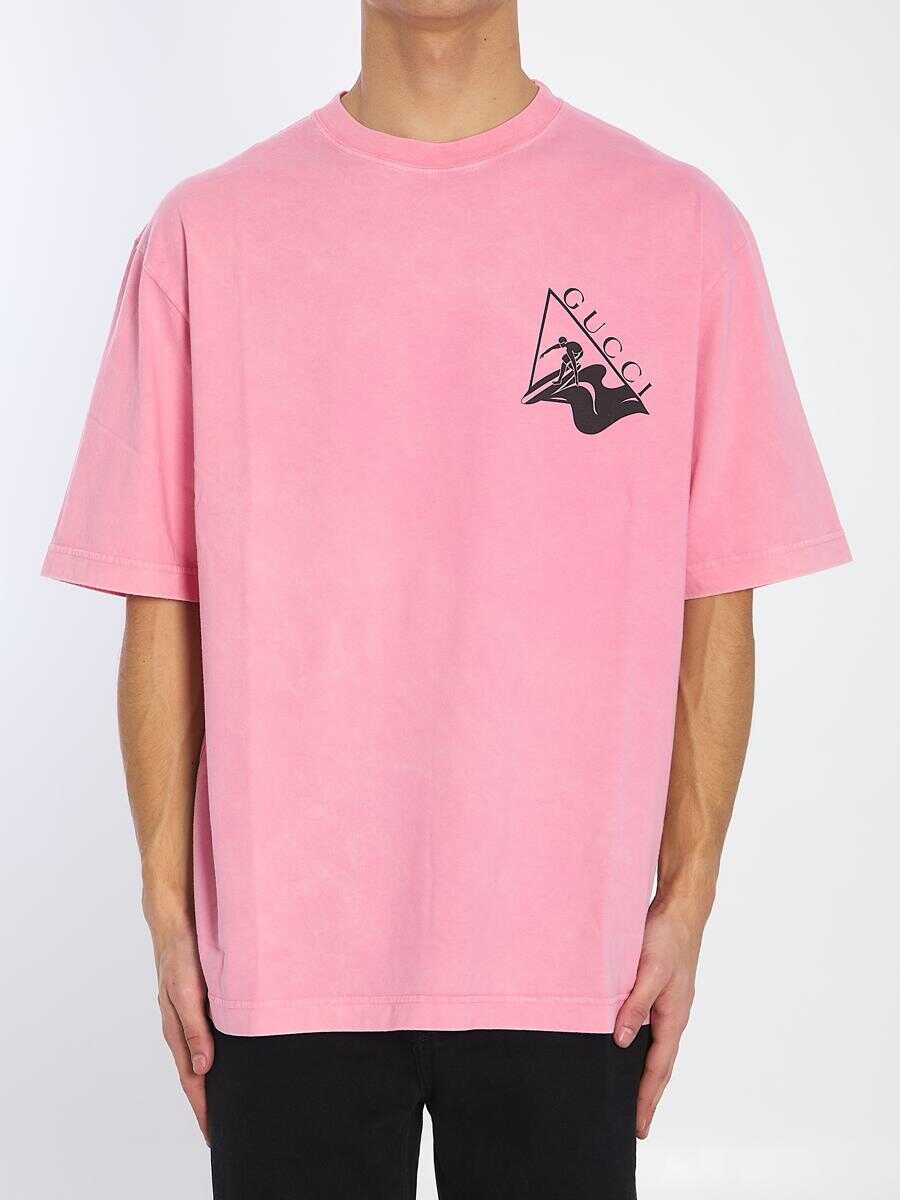 Tricouri Gucci Surf Print T-Shirt PINK Barbati (BM 17077816) 1