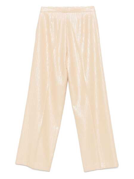 Pantaloni casual FEDERICA TOSI Beige Pants With All-Over Applied Sequins In Tech Fabric Woman Beige Femei (BM 17077867) 2
