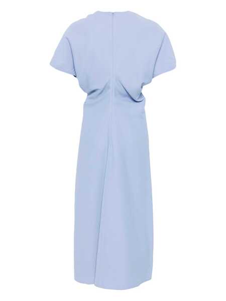 Rochii FEDERICA TOSI Blue Long Dress With Wide V-Neck On The Front In Fabric Woman BLUE Femei (BM 17077888) 2