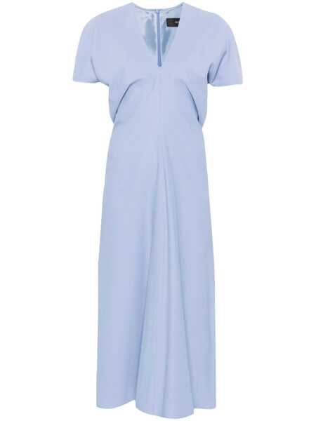 Rochii FEDERICA TOSI Blue Long Dress With Wide V-Neck On The Front In Fabric Woman BLUE Femei (BM 17077888) 1