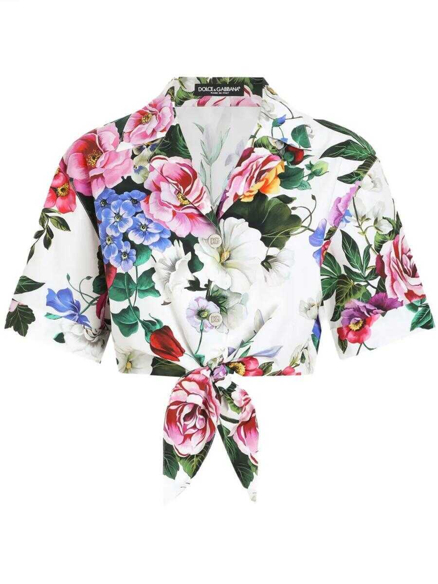 Camasi Dolce & Gabbana Dolce & Gabbana Shirt With Flower Print Bow MULTICOLOUR Femei (BM 17079664) 1